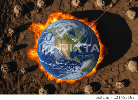 composite image of earth destroy 121455568