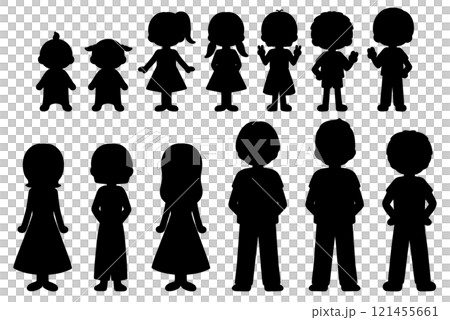 色んな人のシルエットのイラストセット 色んな人のシルエットのイラストセット 121455661