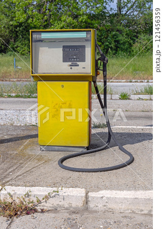 Yellow Petrol Pump Station 121456359