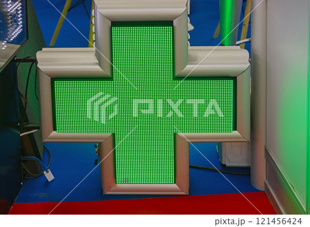 Led Lights Green Cross 121456424
