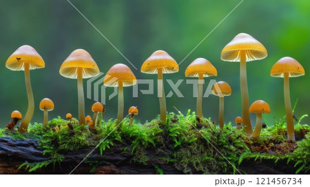 Wild mushroom foraging in the forest 121456734