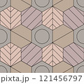 Seamless Vector Pattern of Hexagons in Shades of Gray 121456797