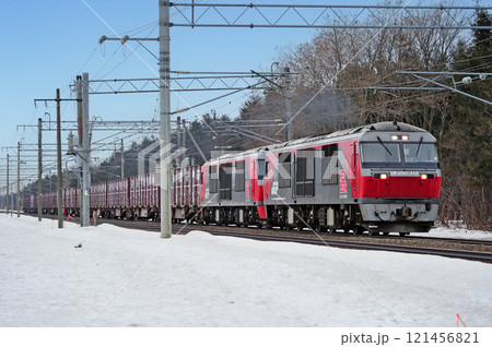 函館本線　幌向－上幌向　JR貨物　DF200-116+DF200-12（鷲別） 121456821