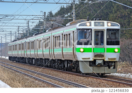 函館本線　江別ー豊幌　JR北海道　721系　F-14編成（札幌） 121456830
