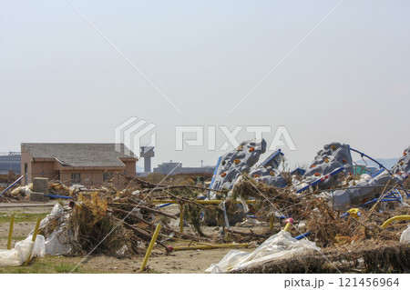 3.11東日本大震災後の仙台空港周辺 After Tohoku Earthquake 121456964
