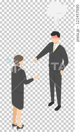 上司に叱られる部下 121457080