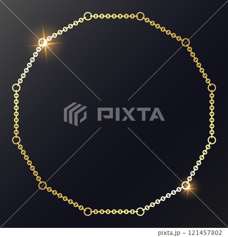 Gold round link chain design 121457802
