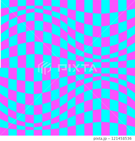 Psychedelic checkerboard poster 121458536