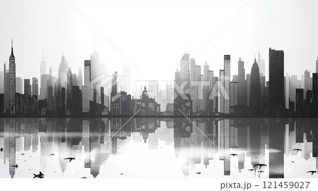都市景観のイラスト背景素材 都市景観のイラスト背景素材 121459027