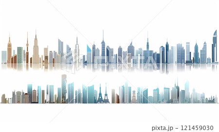 都市景観のイラスト背景素材 121459030