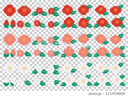 可愛い椿のイラストのセット 121459099