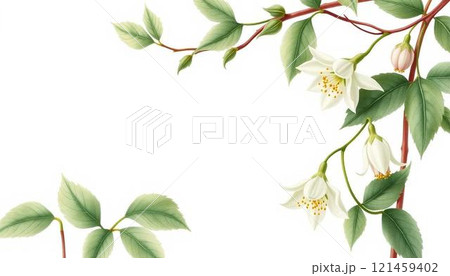 スイセンの花のフレーム 121459402