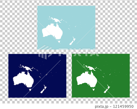 オセアニアの白地図＿背景3色セット 121459950