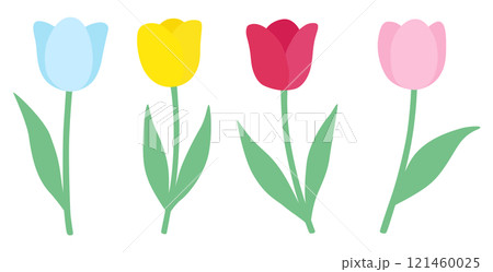 かわいいチューリップのベクターイラスト かわいいチューリップのベクターイラスト 121460025