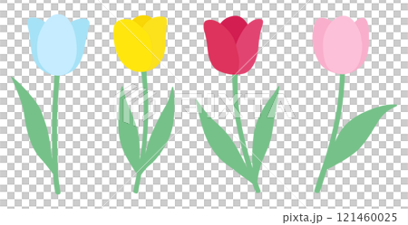 かわいいチューリップのベクターイラスト かわいいチューリップのベクターイラスト 121460025