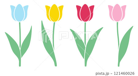 かわいいチューリップのベクターイラスト 121460026