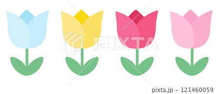 かわいいチューリップのベクターイラスト 121460059