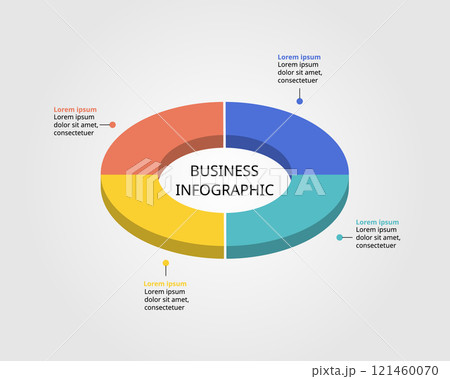 timeline circle chart template for infographic for presentation for 4 element 121460070