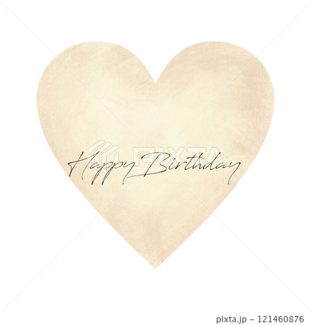手書きのハートのシンプルなhappy birthdayのタグ 手書きのハートのシンプルなhappy birthdayのタグ 121460876