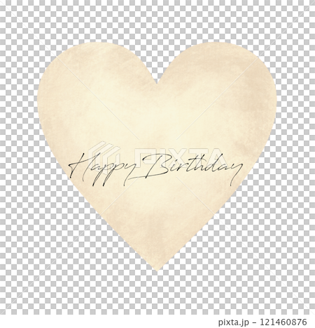 手書きのハートのシンプルなhappy birthdayのタグ 手書きのハートのシンプルなhappy birthdayのタグ 121460876