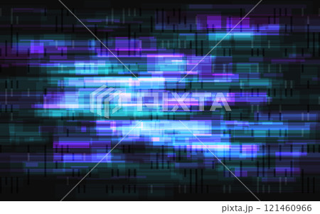 Glitch effect. Color overlay shapes. Abstract digital noise. Video problem template. Broken TV error. Modern cyberpunk design. Vector illustration 121460966