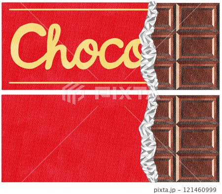 ミルクチョコレート　かわいい板チョコのイラスト 121460999