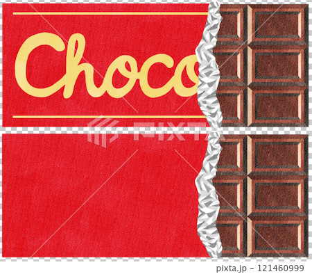 ミルクチョコレート　かわいい板チョコのイラスト 121460999