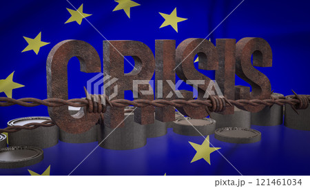 The Euro crisis for Business concept 3d rendering. 121461034