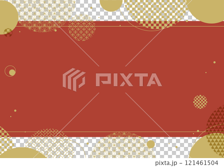 Japanese style circle red graphic frame background material 121461504
