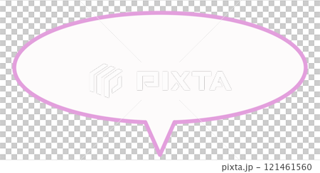 Simple oval speech bubble 2 (pink and white) 121461560