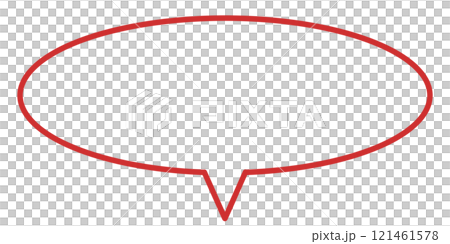 Simple oval speech bubble 2 (red, line drawing only) Simple oval speech bubble 2 (red, line drawing only) 121461578