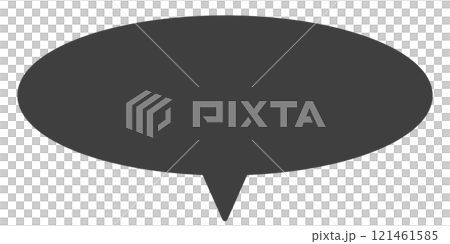 Simple oval speech bubble 2 (black, no line drawing) 121461585