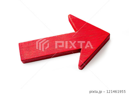 red wooden index arrow red wooden index arrow 121461955