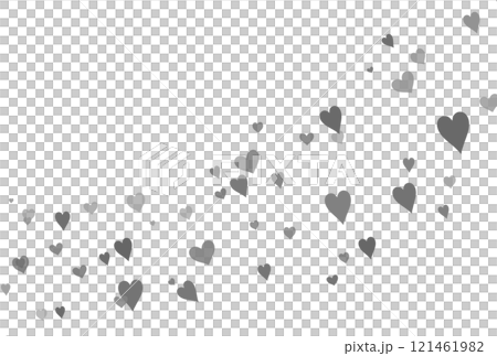 A white background with gray hearts scattered throughout 121461982