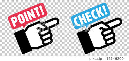 Set of pointing finger icons Point/check 121462004