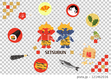 Cute Setsubun Illustration Materials 121462016