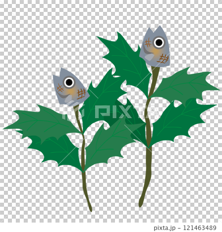 Vector illustration of Iragiwashi used for warding off evil spirits during Setsubun Vector illustration of Iragiwashi used for warding off evil spirits during Setsubun 121463489