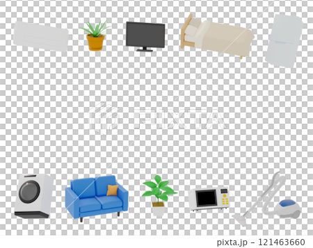 家具と家電のフレームイラスト 家具と家電のフレームイラスト 121463660