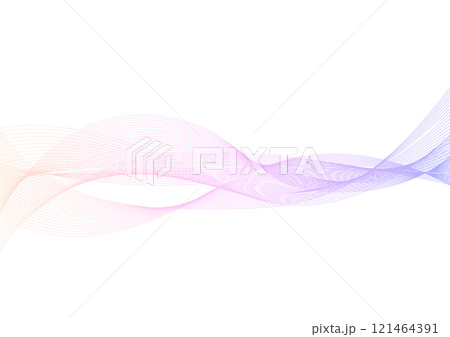グラデーション 波形 ラインウェーブ グラフィック 背景素材 121464391