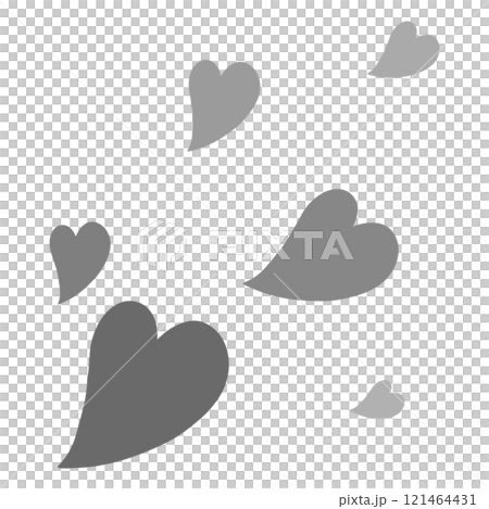 グレーのたくさんのハートのイラスト 121464431