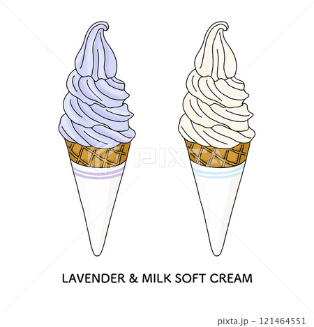 北海道ソフトクリーム 線画のイラストのイラスト素材 [121464551] - PIXTA