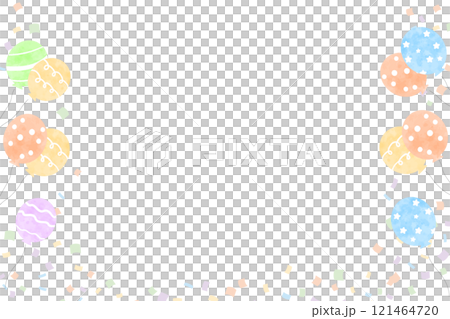 水彩風イラスト風船のフレーム 121464720