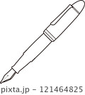 万年筆　モノクロ　線画　透過　斜め 121464825