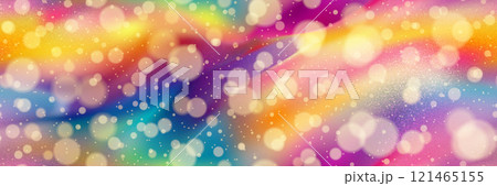 Wonderful rainbow gradation bg with bokeh and sparkling overlay effects as a seamless pattern 121465155