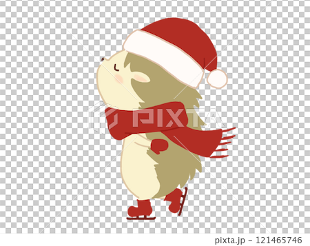 Illustration of a hedgehog skating 121465746