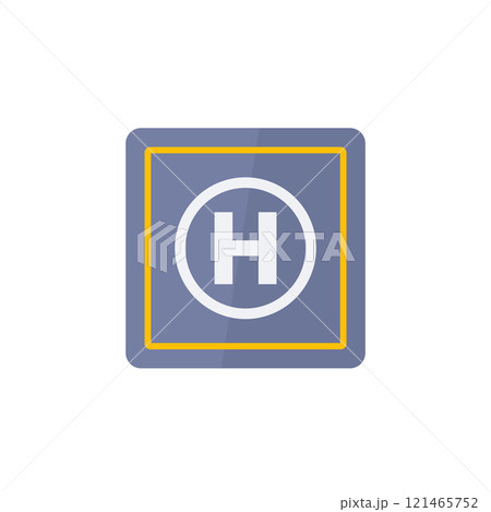 helipad icon, flat vector design 121465752