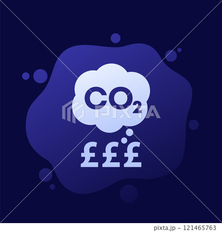 carbon emissions cost vector icon, co2 gas price carbon emissions cost vector icon, co2 gas price 121465763