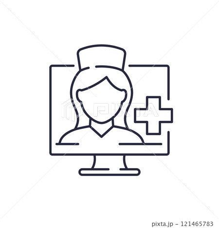 doctor online, medical consultant line icon doctor online, medical consultant line icon 121465783