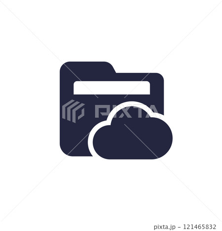cloud folder icon, pictogram on white 121465832