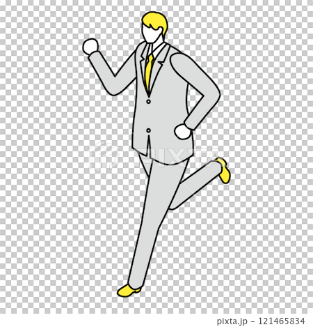 Isometric illustration of a man running in a suit 121465834